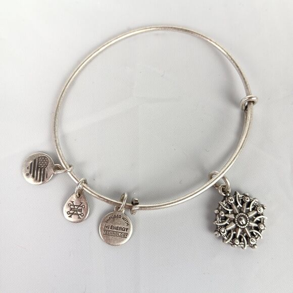 Alex & Ani  Compass Charm Silver Tone Expandable Bracelet Infused with Energy - Picture 2 of 8
